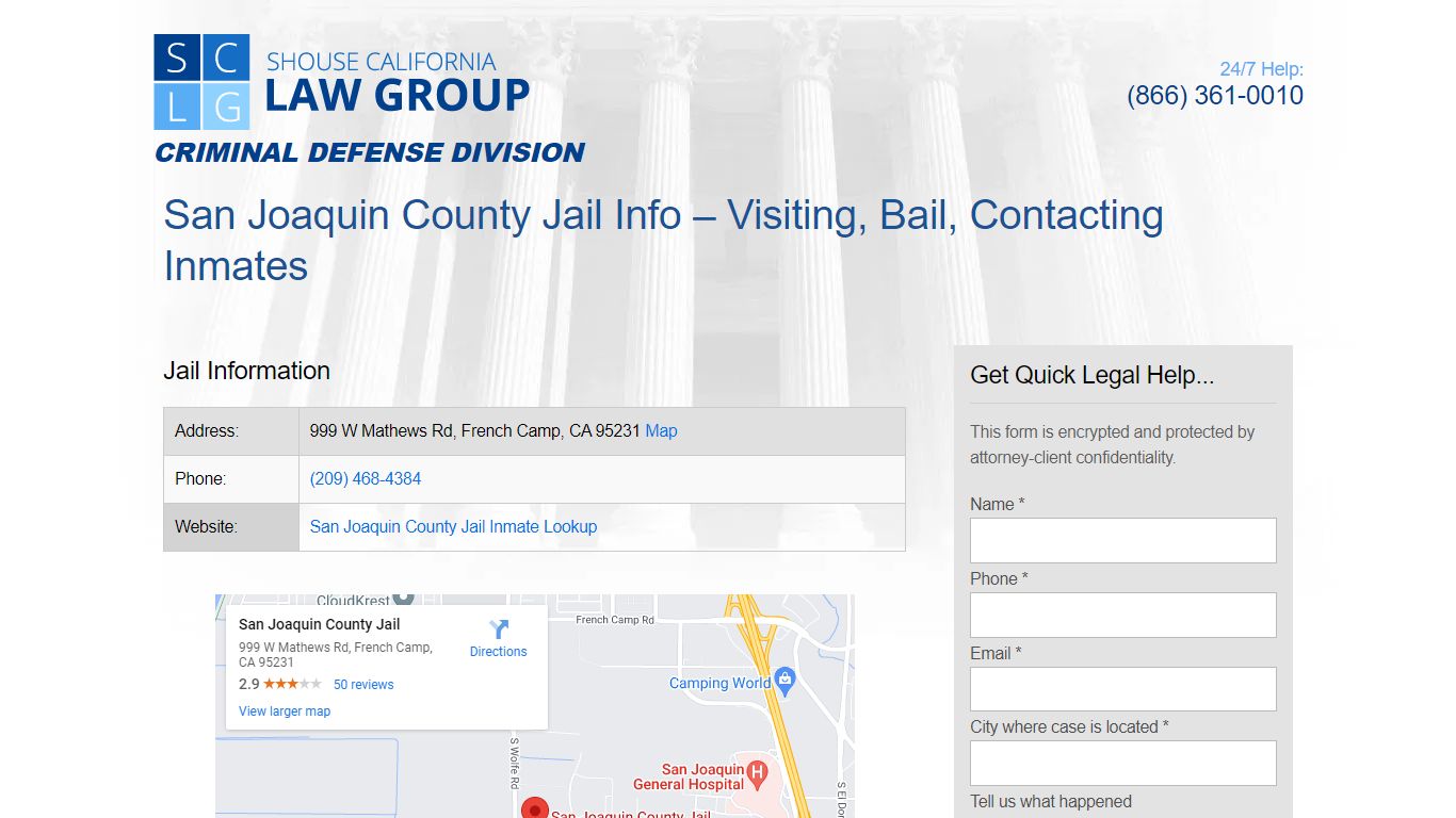 San Joaquin County Jail Info – Visiting, Bail, Contacting Inmates